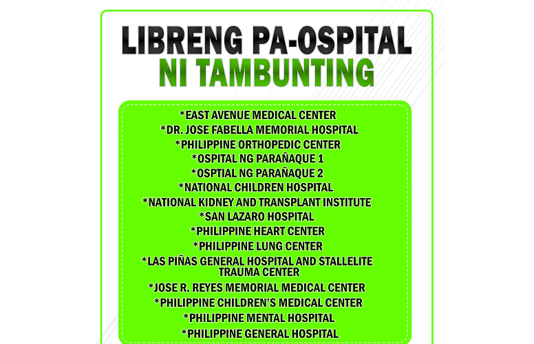 Libreng Pa-ospital ni Tambunting